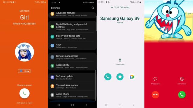 Incoming Call Four Screen WhatsApp/Viber/Signal/Telegram Samsung Galaxy S22 смотреть онлайн