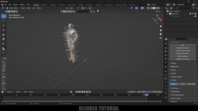 How to Animate Hair with Hair Dynamics under 2 mins | Blender tutorial смотреть онлайн