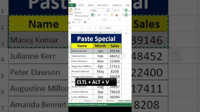 paste special shortcuts in excel | ctrl+alt+v смотреть онлайн