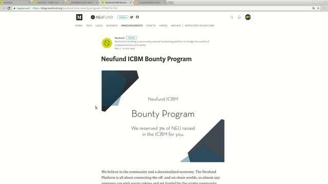 NeuFund - обзор проекта. До конца ICBM осталось 6 дней. + Bounty компания. смотреть онлайн