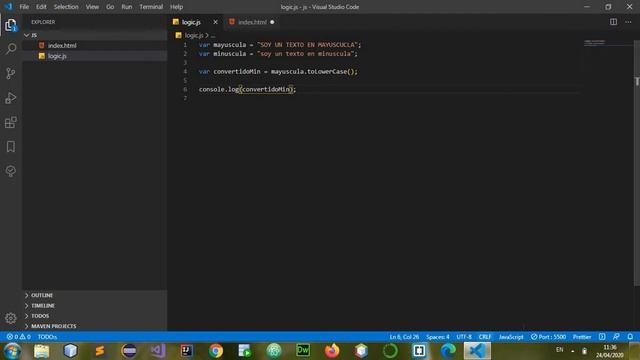 Convierta mayúsculas a minúsculas en Javascript y viceversa смотреть онлайн