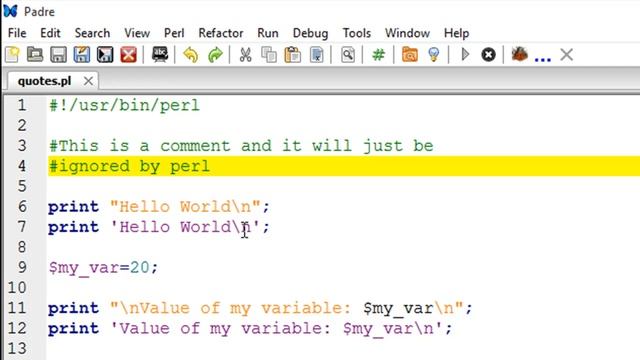 Perl Tutorial - 2: Comments & Quotes смотреть онлайн