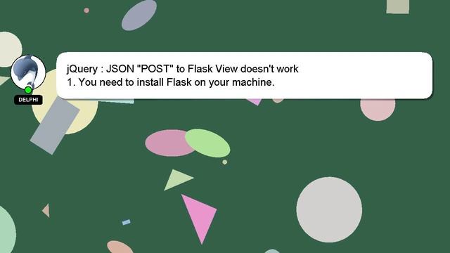 jQuery : JSON "POST" to Flask View doesn't work смотреть онлайн
