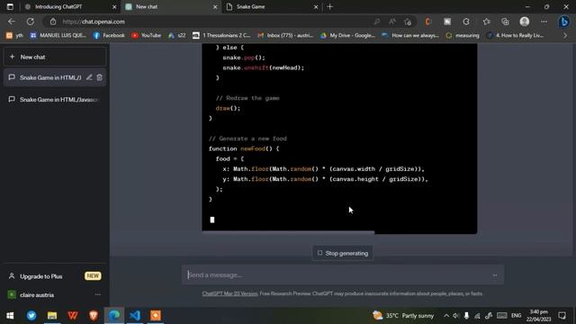 How to Create a Snake Game with ChatGPT using HTML and JavaScript смотреть онлайн