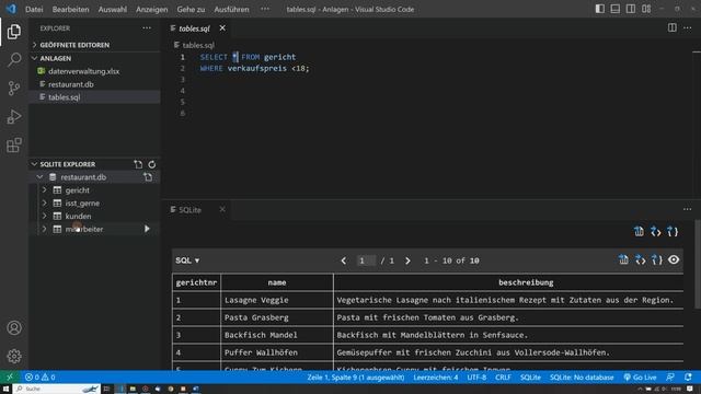SQLite im Editor Visual Studio Code смотреть онлайн