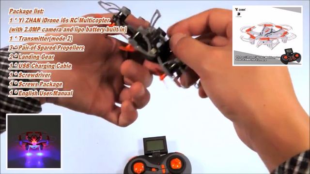 Yizhan iDrone i6s 2.4G 4CH 6-Axis Gyro 2MP Camera RTF RC Hexacopter смотреть онлайн