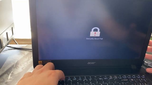 Как отключить Security Boot Fail в ноутбуке ACER ? Как загрузиться с флешки? смотреть онлайн
