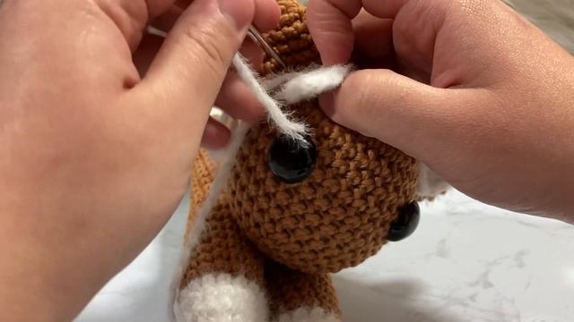Crochet With Me | Flat Corgi Puppy Dog Amigurumi + Free Pattern Coupon (exp. 5/9/21) | Left Hand