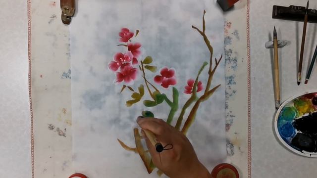 Chinese painting. Китайская живопись. цветы. смотреть онлайн