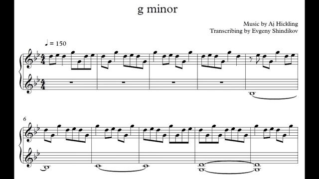 Aj Hickling – g minor (sheet music) смотреть онлайн