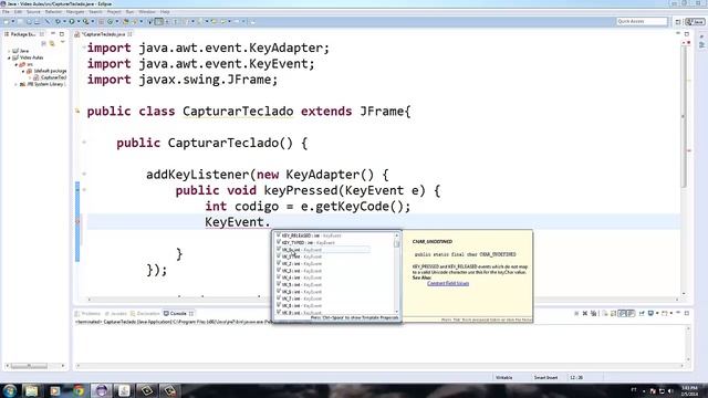 Aula de Java 059 - getKeyCode, códigos do teclado смотреть онлайн