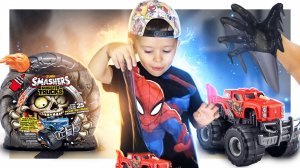 Сюрприз КОЛЕСО от ZURU SMASHERS ! Смешные слаймы внутри и машина HOT WEELS. #игрушки #смешно #zuru