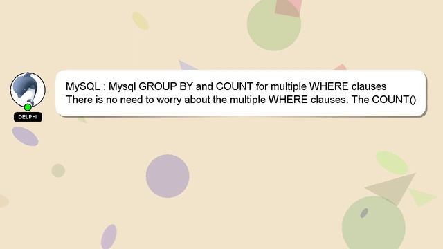 MySQL : Mysql GROUP BY and COUNT for multiple WHERE clauses смотреть онлайн