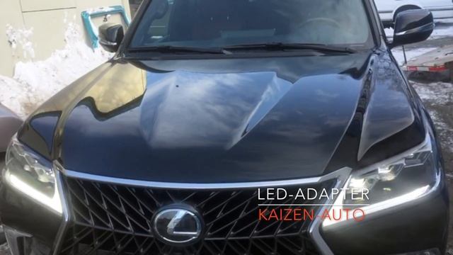 Модуль адаптации светодиодных фар Lexus в действии
