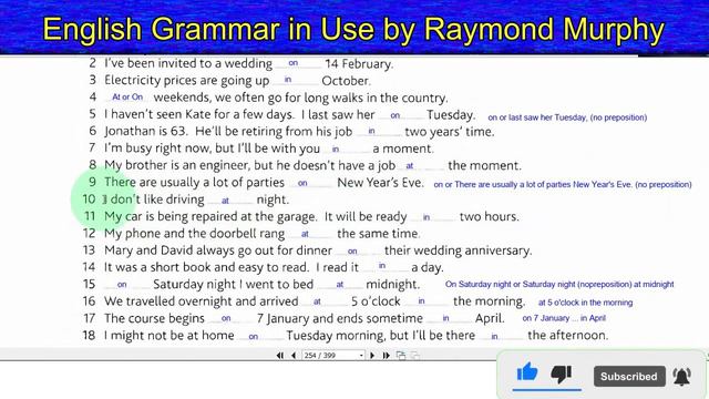 121 English Grammar by Raymond Murphy Unit 121 - At, on, in. Time. смотреть онлайн