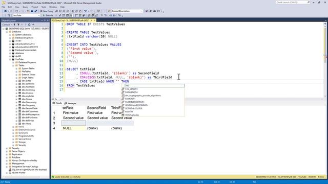 Practice Activity: Replacing NULL and blank values in Microsoft SQL Server смотреть онлайн
