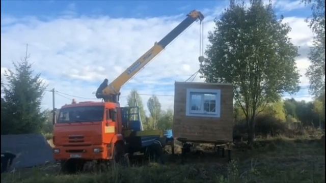 Доставка и соединение садового мини дома 7х2,5м Tiny House на дачу. смотреть онлайн