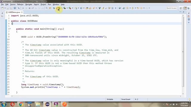 How to use timestamp() method of Java.util.UUID Class? смотреть онлайн
