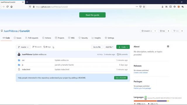 Curso Git. Clonación y tags. Vídeo 4 смотреть онлайн