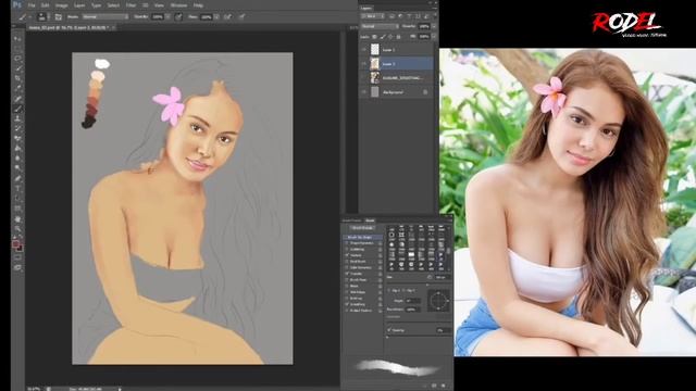 Ivana Alawi (Digital Painting, Actual Duration 70 minutes by Photoshop X Pentab | Rodel Vlogs смотреть онлайн