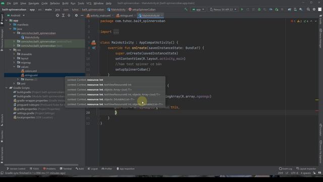 9.1 Androidstudio kotlin - Spinner kotlin - Drop-Down Menu kotlin- tuhoc.cc смотреть онлайн