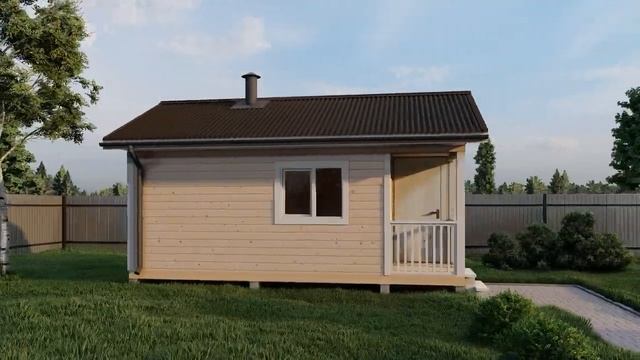 Рендер баня 6х4 из профилированного бруса смотреть онлайн