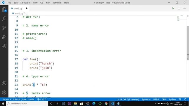 Types of Error in python Python ?? | #85 Python Training in Hindi | Python Tutorial for Beginners смотреть онлайн