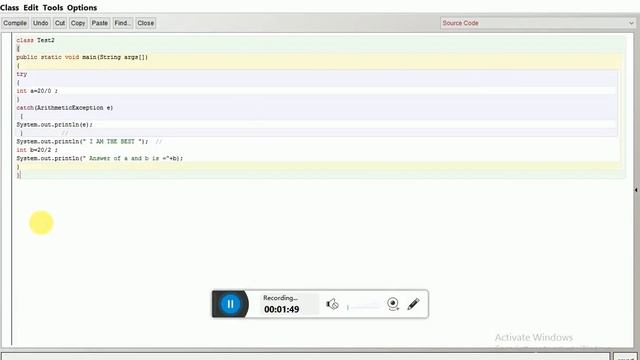 JAVA TRY CATCH PROGRAM смотреть онлайн