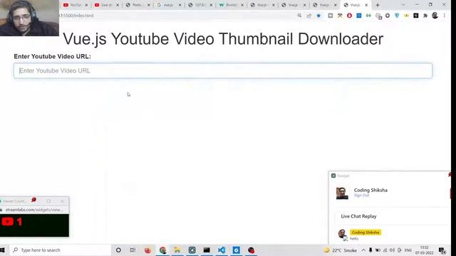 Vue.js Project to Build Youtube Video Thumbnail Downloader From URL in Browser Using Javascript смотреть онлайн