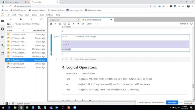 16. Python in Tamil - Assignment Operators смотреть онлайн