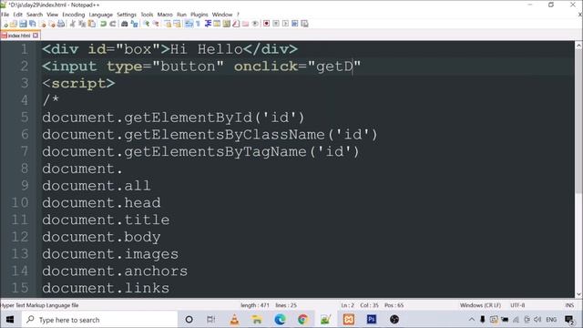 DOM document.getElementById | Step by step JavaScript in Hindi | Day29 смотреть онлайн
