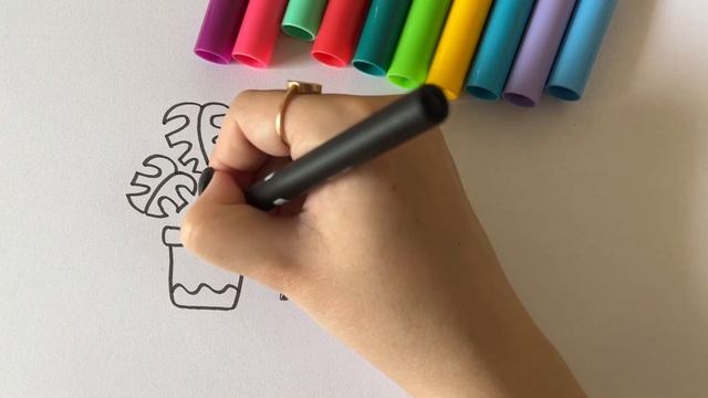 Drawing a home plant for children | Bolalar uchun uy o'simlikini chizish | Рисуем домашнее растение смотреть онлайн
