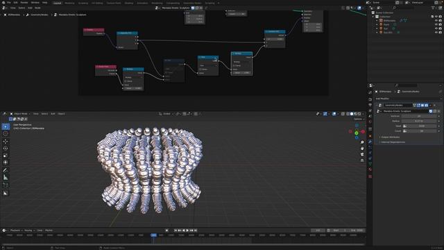 LIVENODING Mandala Kinetic Sculpture Tentacles Using Geometry Nodes смотреть онлайн