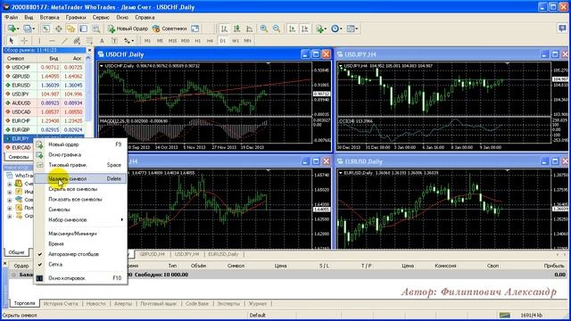 04 Metatrader 4 Окно Обзор рынка