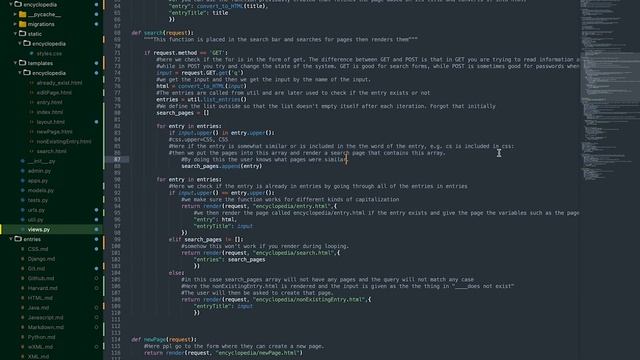 Beginner's walkthrough of views.py | CS50 Project 1 - Wiki смотреть онлайн