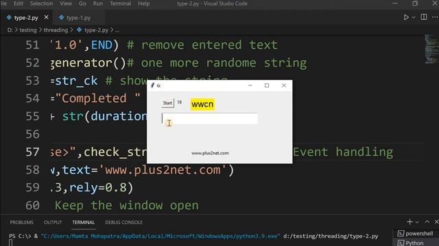 Tkinter demo to use countdown timer to check typing speed of user by using threading смотреть онлайн