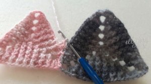 Рельефный мотив для пледа • Как соединять треугольные мотивы крючком • Ellej