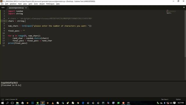 How to create a random password generator using python for beginners | Beginner Tutorial смотреть онлайн