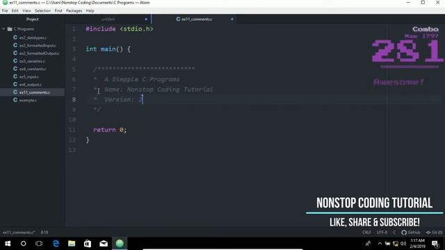 Multi Comments In C Easiest Way To Learn How To Use Comments With Atom Editor On Windows 10 #11 смотреть онлайн