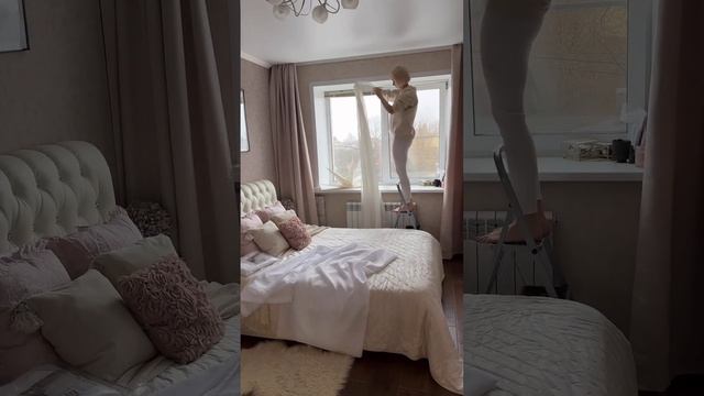 Тюль-вуаль в интерьере спальне #интерия #fashion #шторы #interiordesign смотреть онлайн