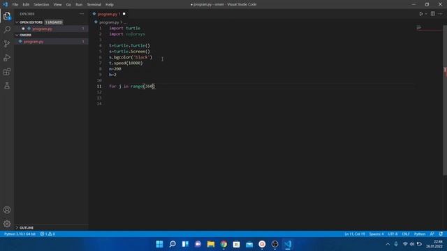 Python ''Hello World'' + Turtle Screen смотреть онлайн
