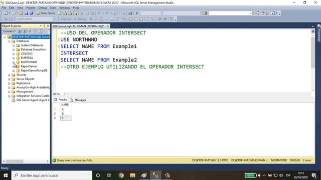Tema 3: SQL SERVER AVANZADO - Operadores INTERSECT смотреть онлайн