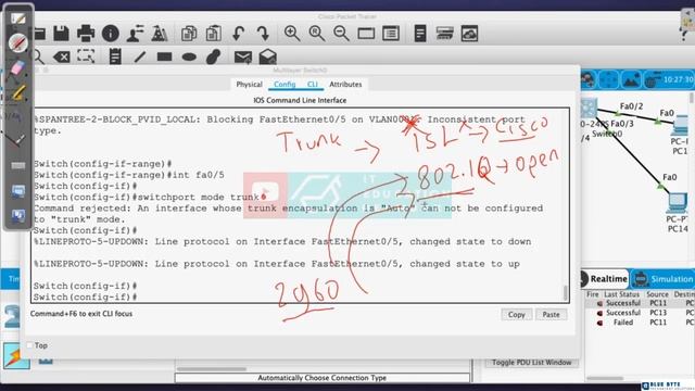Networking Tutorial with Cisco CCNA 200-301 - 38 - Configure trunk in multi layer switch смотреть онлайн