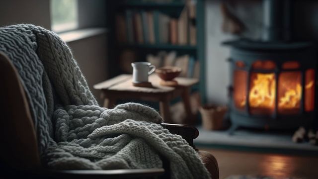 Наслаждайтесь спокойной атмосферой чтения уютное кресло, потрескивающий камин смотреть онлайн