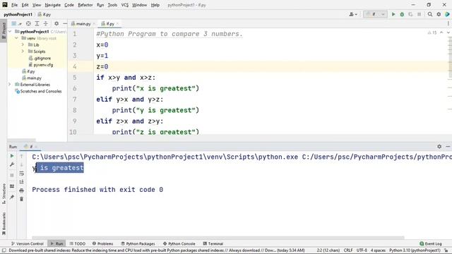 Python Program to compare 3 numbers смотреть онлайн
