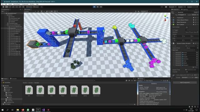Unity 3D - Conveyor Belt Lift and Drop items - Demo. смотреть онлайн