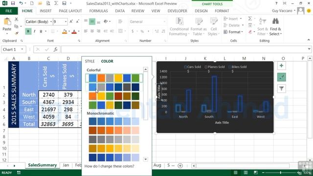 Formatting the chart with the shortcut Option in Microsoft Excel | Charts in Excel смотреть онлайн