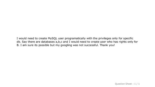 MySQL : MySQL: Create user with rights only for specific db смотреть онлайн
