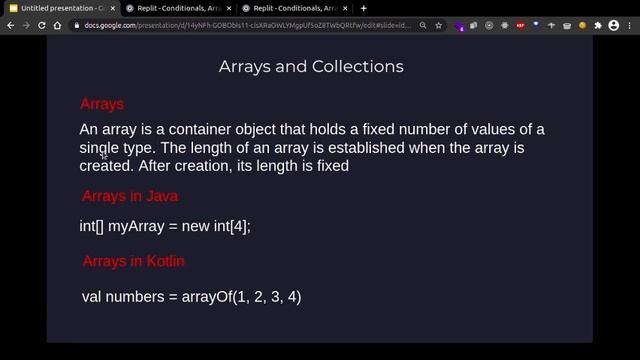 Conditionals and Arrays Kotlin and Java смотреть онлайн