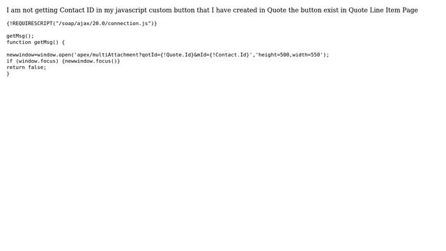 Salesforce: Not getting contact Id in custom button Javascript смотреть онлайн